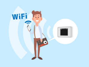 外出先でカバンにポケットWiFiを起動させておくだけで、スマホにWiFIが繋がり続ける