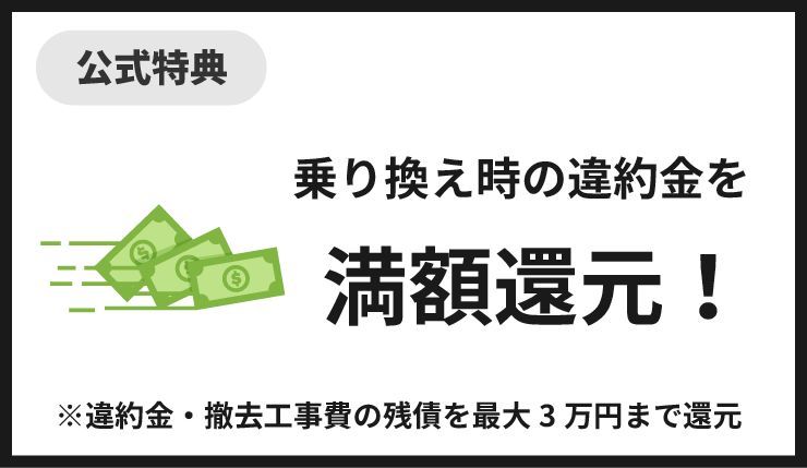 auひかり乗り換え時の違約金満額還元（最大３万円まで）キャンペーン